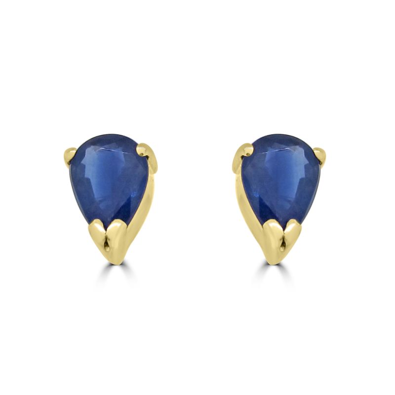 9ct Yellow Gold Pear Shaped Sapphire Stud Earrings
