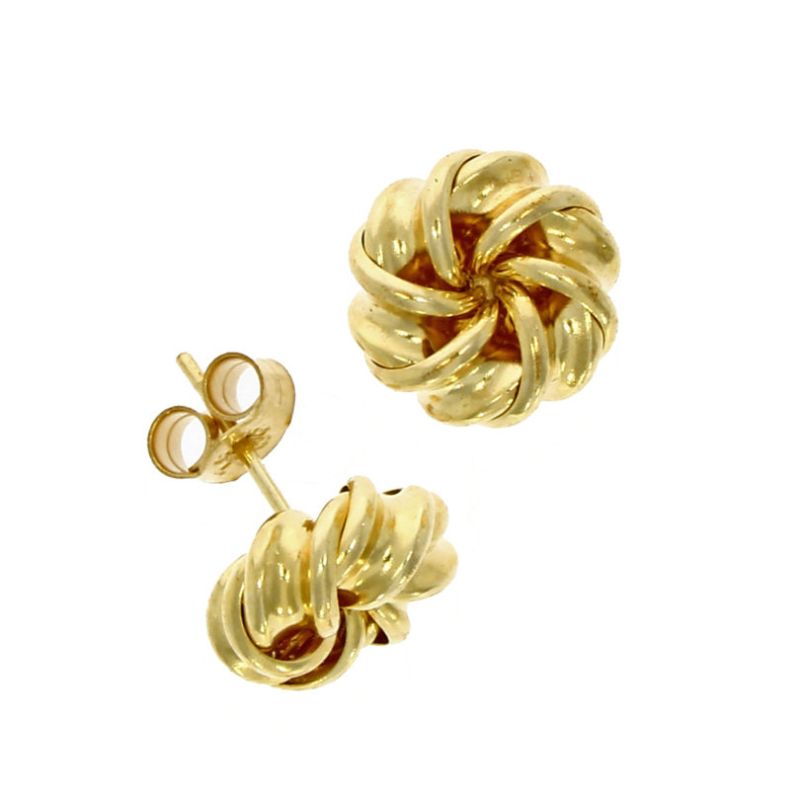 9ct Yellow Gold Ribbon Knot Stud Earrings