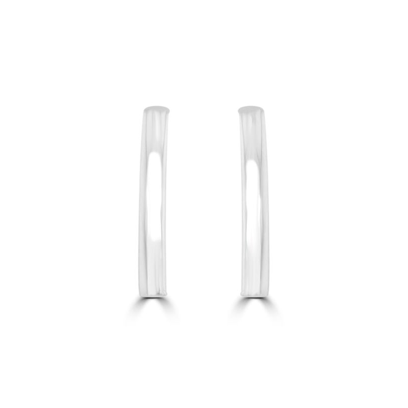 9ct White Gold Curved Bar Drop Earrings