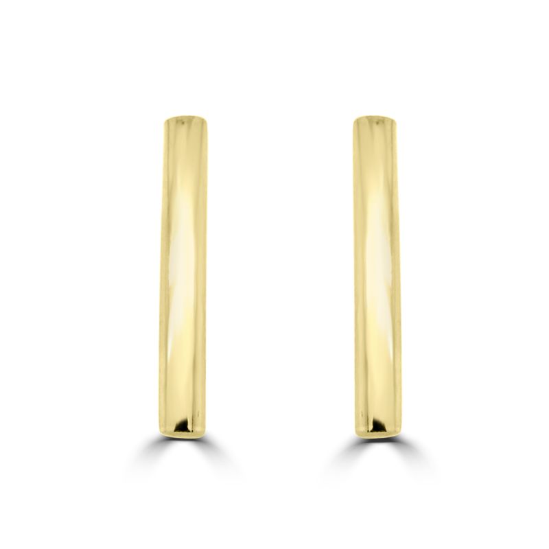 9ct Yellow Gold Curved Bar Earrings