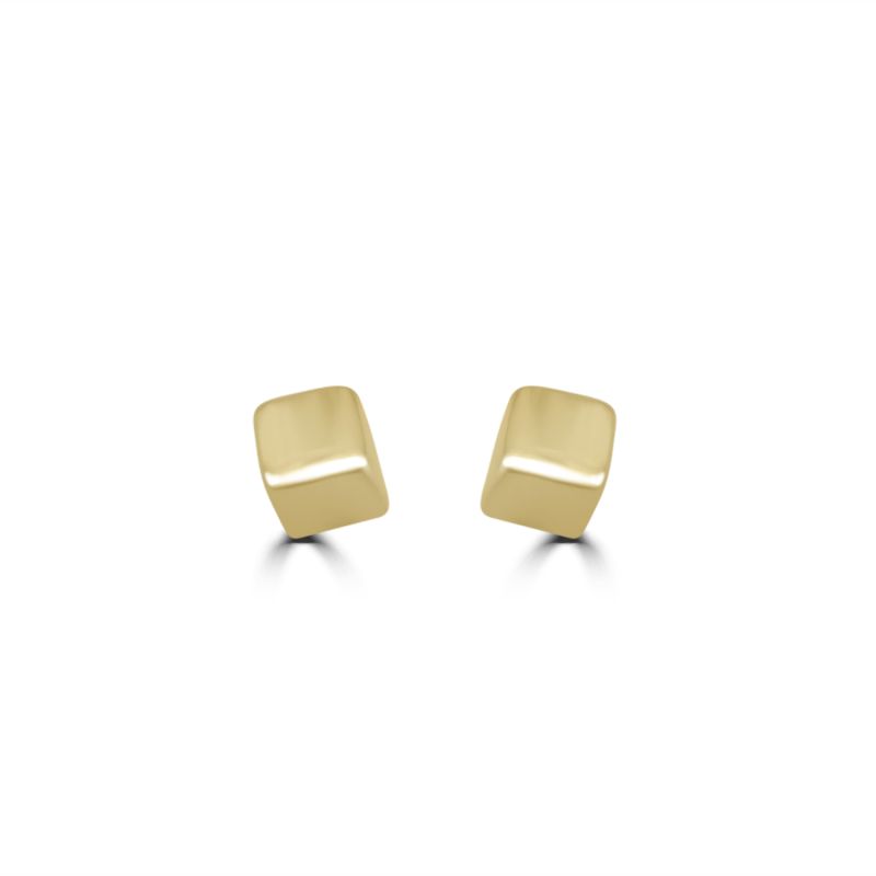 9ct Yellow Gold 3mm Cube Stud Earrings