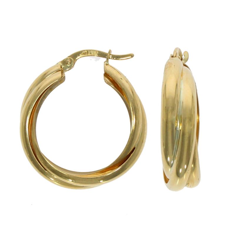 9ct Yellow Gold Russian Wedding Hoop Earrings