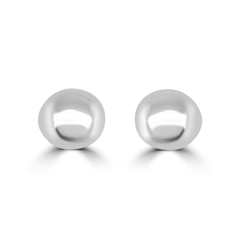 9ct White Gold 4mm Bouton Stud Earrings