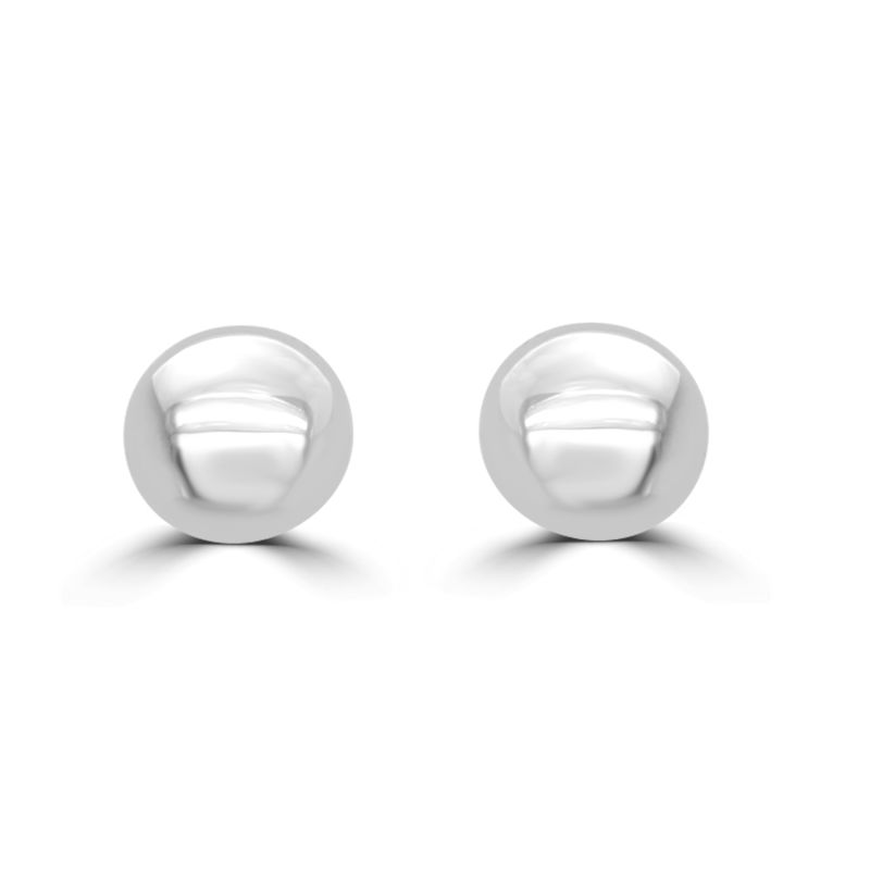 9ct White Gold 5mm Bouton Stud Earrings