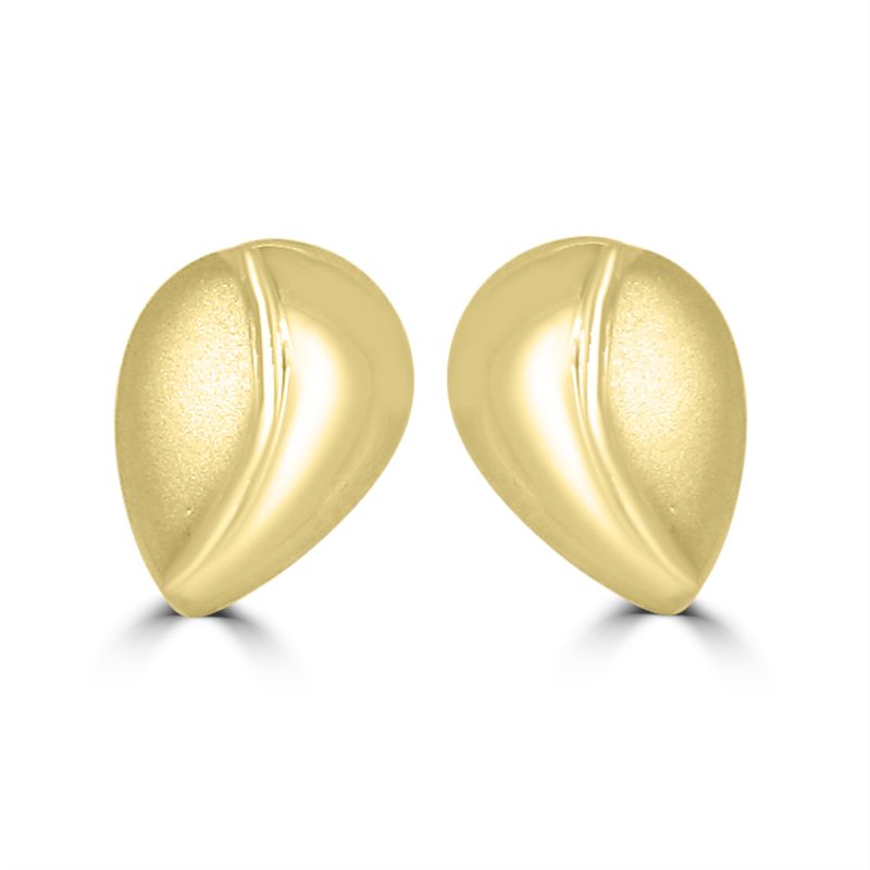 9ct Yellow Gold Pear Shaped Stud Earrings