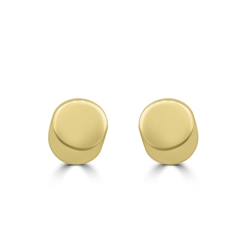 9ct yellow gold 4mm cylindrical stud earrings 