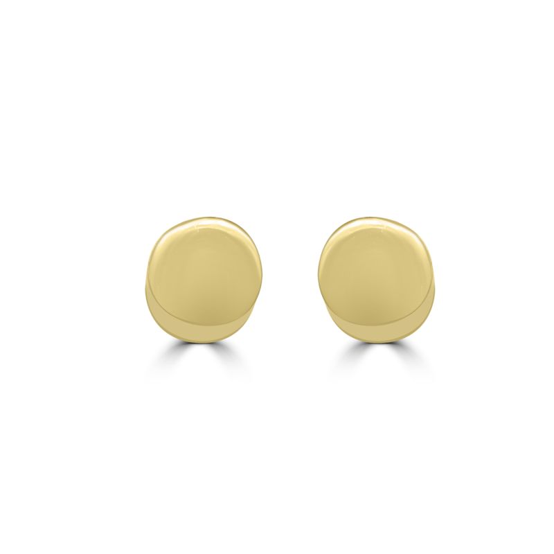 9ct yellow gold 6mm Cylindrical Stud earrings