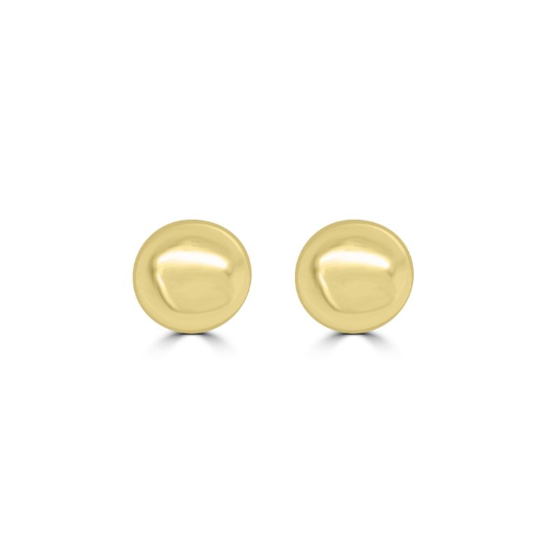 18ct Yellow Gold Polished Button Stud Earrings 