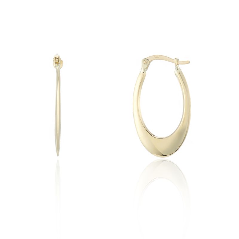 9ct yellow gold oval hoop earrings 