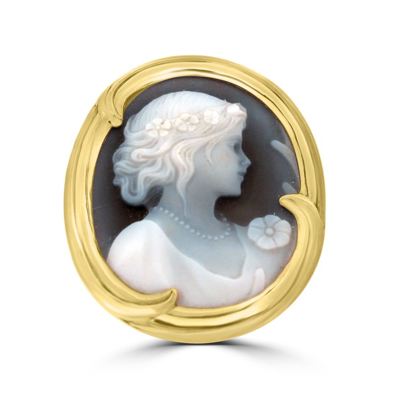 9ct Yellow Gold Cameo Brooch