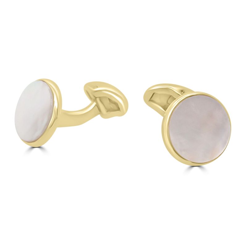 9ct Yellow Gold Mother of Pearl Cufflinks