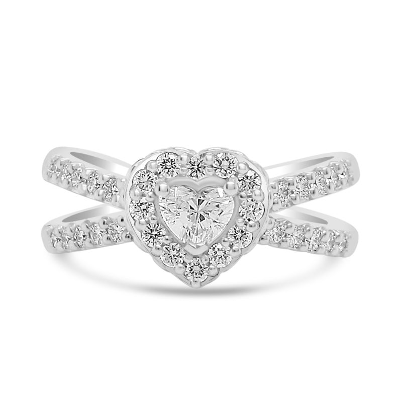 Anniversary Love Heart Diamond Ring 0.55ct