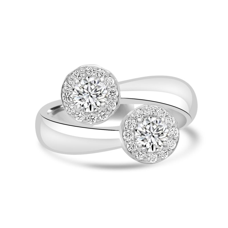 Anniversary Double Halo Ring 0.69ct