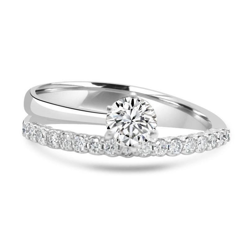 Anniversary Solitaire with Diamond Band 0.48ct