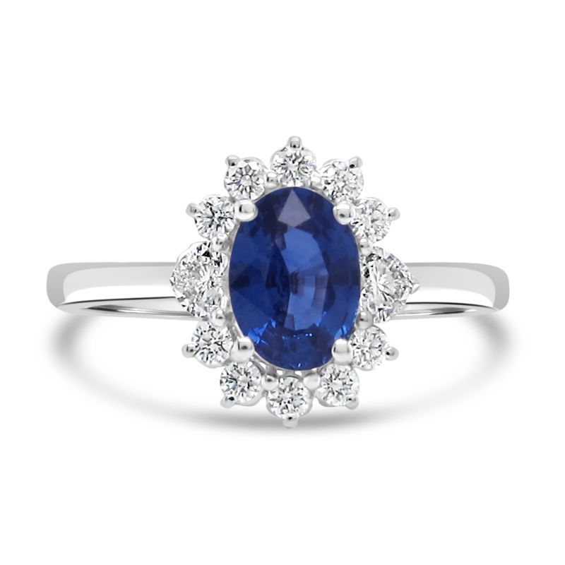 Sapphire and Diamond Cluster Ring 0.65ct