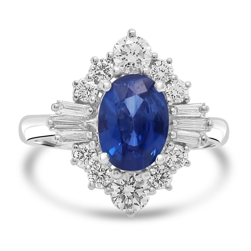 Sapphire & Diamond Fancy Cluster Ring 0.60ct