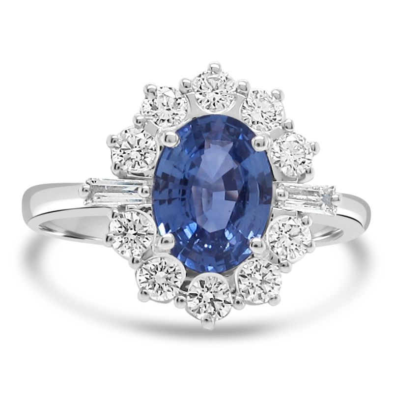 Sapphire & Diamond Cluster Ring 0.45ct