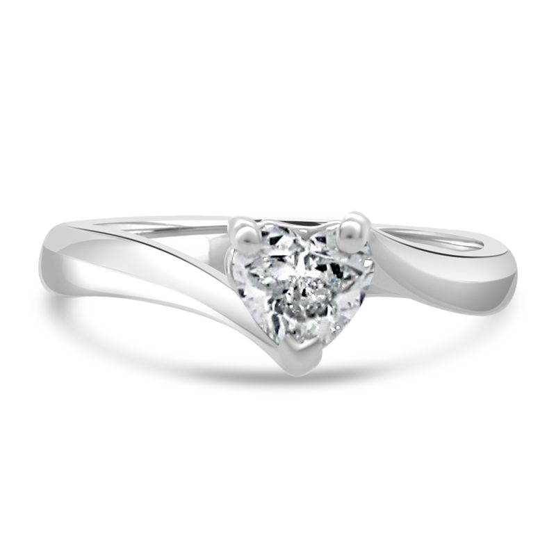 Anniversary Love Heart Solitaire Diamond Ring 0.50ct
