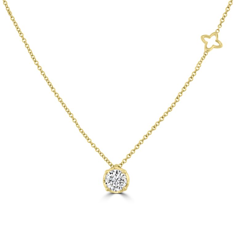 Anniversary Solitaire Diamond Pendant & Chain 0.47ct
