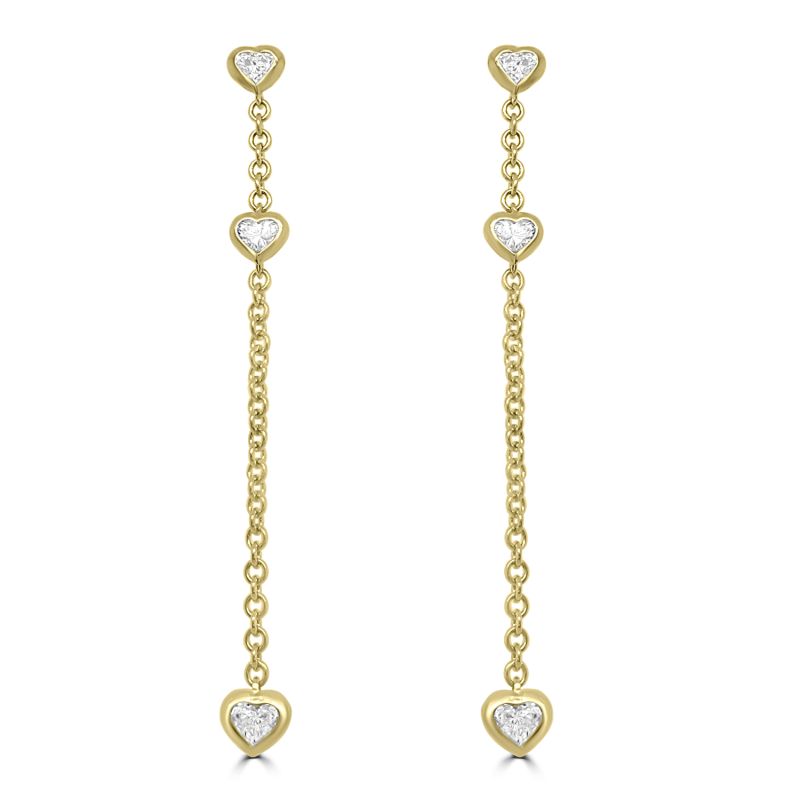 Anniversary Glam Heart Cut Diamond Drop Earrings 0.38ct