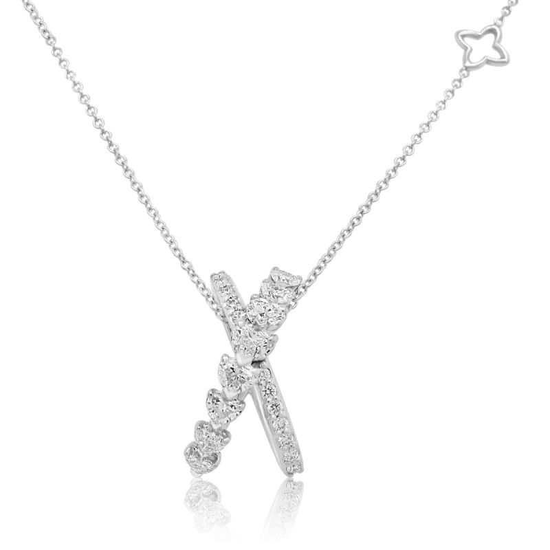 Anniversary Love Heart Diamond Necklace 0.61ct