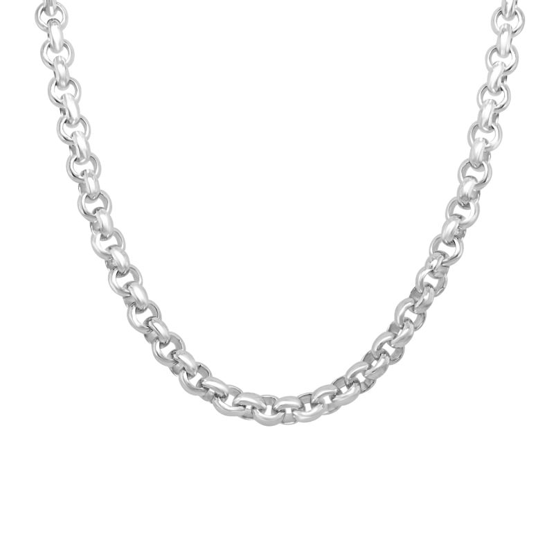 Silver Belcher Link Neck Chain 55cm