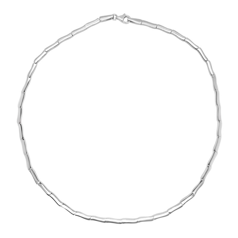Silver Wavy Link Neck Chain 42cm