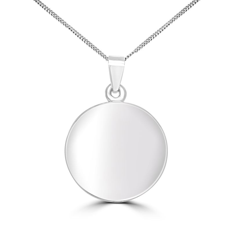 Silver 20mm Round Disc Pendant