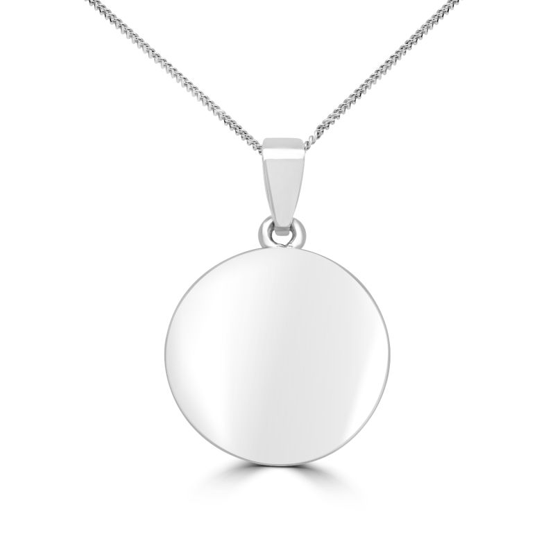 Silver 18mm Round Disc Pendant