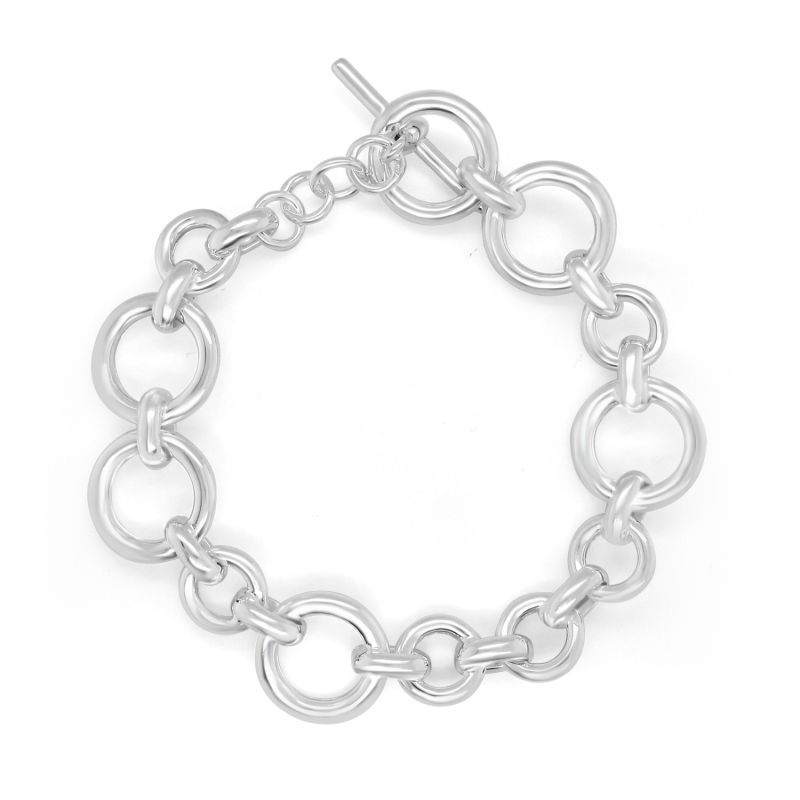 Silver Circle T-Bar Bracelet