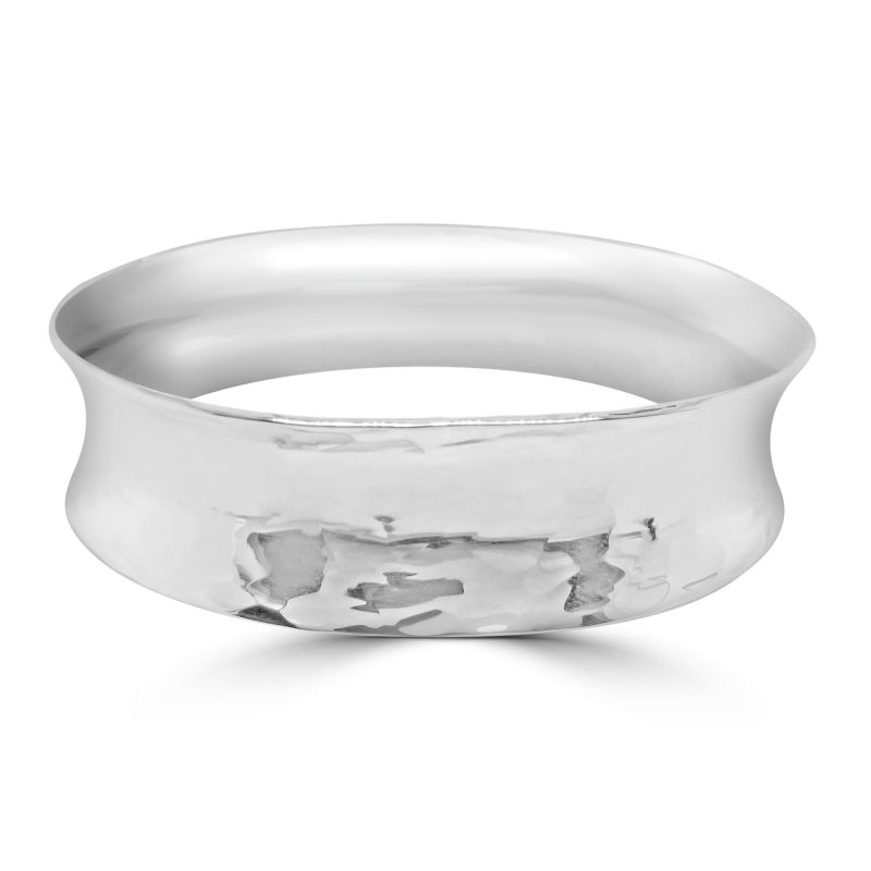 Silver Concave Oval Bangle