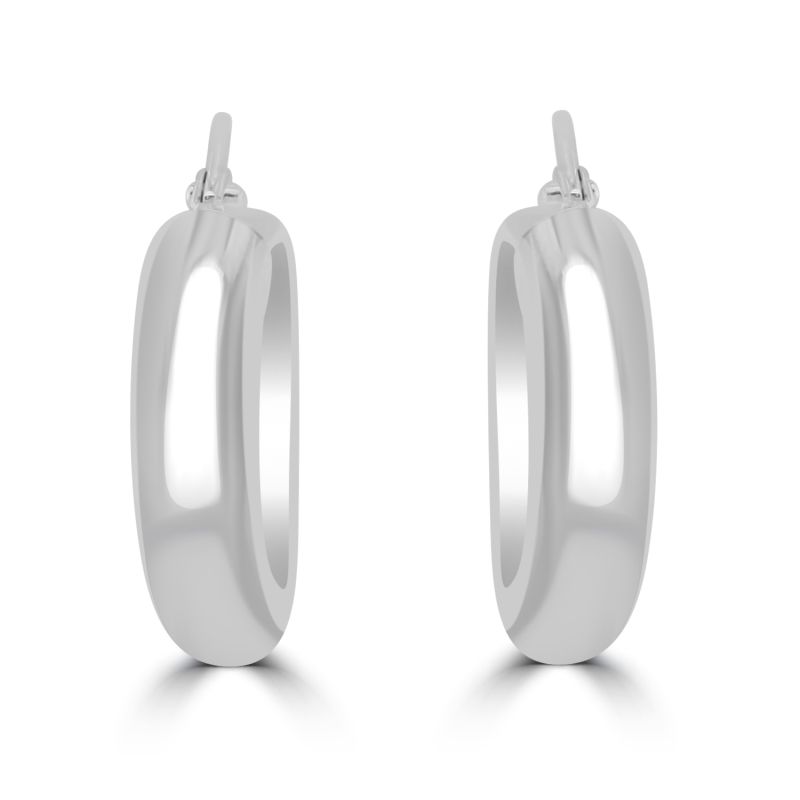 Silver Round Hoop Earrings