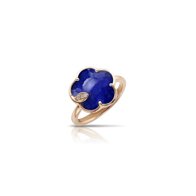 Pasquale Bruni Petit Joli 18ct Rose Gold Crystal & Lapis Lazuli Dress Ring 0.04ct