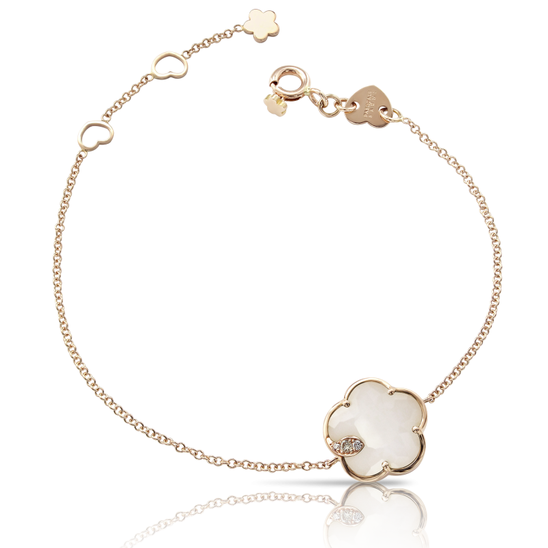 Pasquale Bruni 18ct Rose Gold White Agate and Diamond Bracelet  
