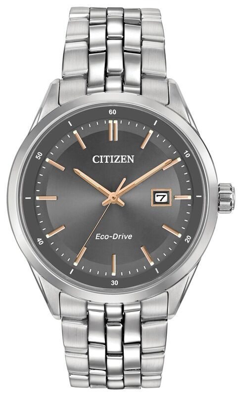 Citizen Eco-Drive Mens Grey Dial Bracelet Watch BM7251-53H