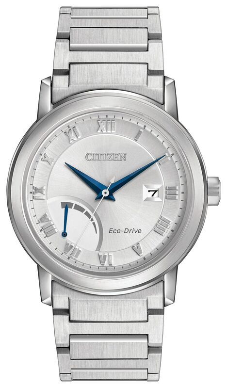 Citizen Eco-Drive Mens Silver Dial Bracelet Watch AW7020-51A