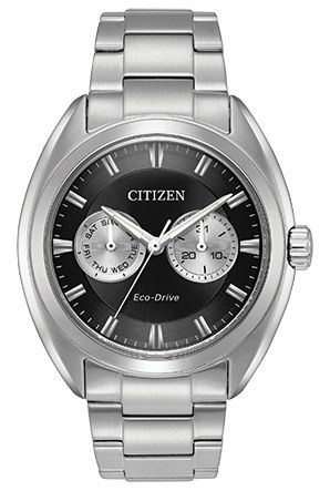 Citizen Eco-Drive Mens Black Dial Bracelet Watch BU4010-56E