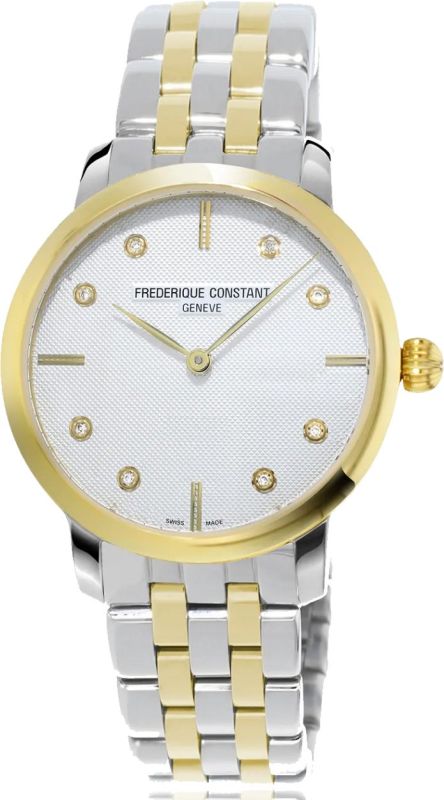Frederique Constant 2/Tone Slimline Bracelet Watch  FC-200STDS3B