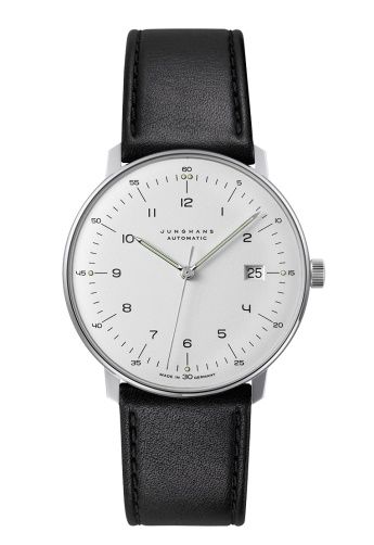 Junghans Max Bill Auto Black Leather Strap Watch  027470002