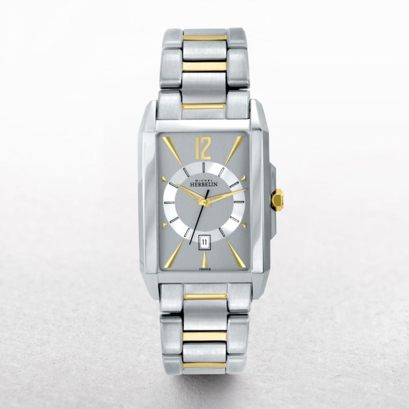 Michel Herbelin Mens Kharga 2/Tone Bracelet Watch 12472/T12B