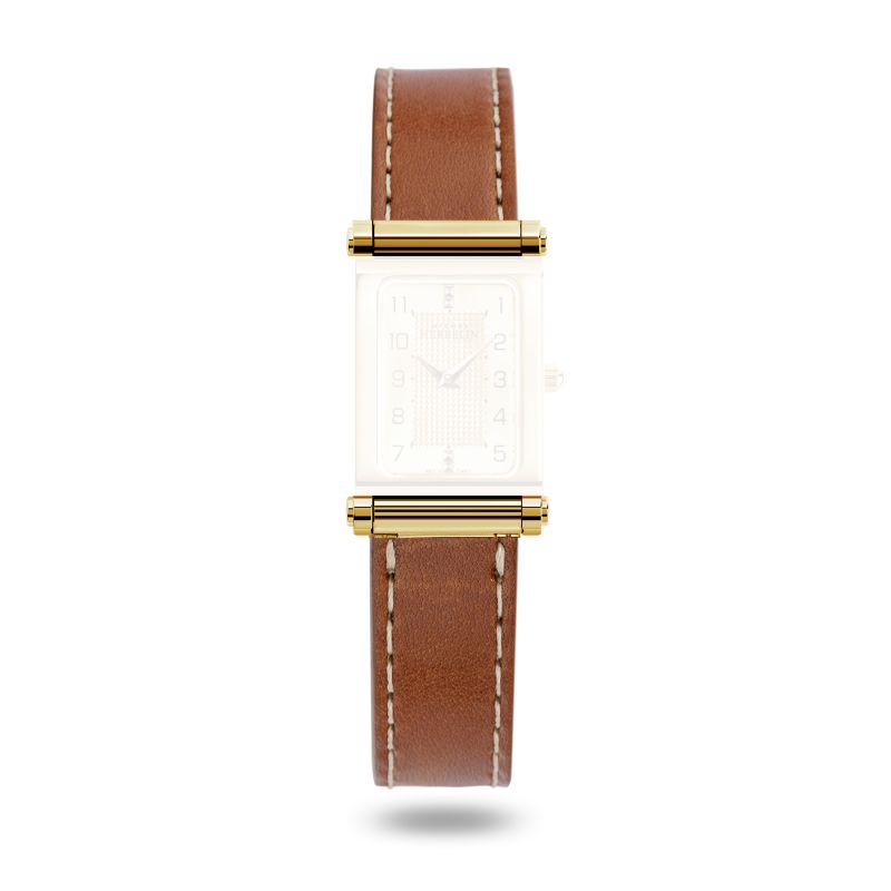 Michel Herbelin Tan Leather Strap with Gold Plate Buckle. 17048