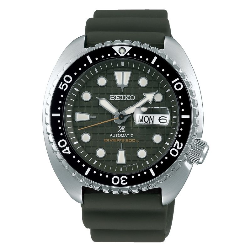Seiko Prospex Auto "King Turtle" Green Strap Dive Watch SRPE05K1
