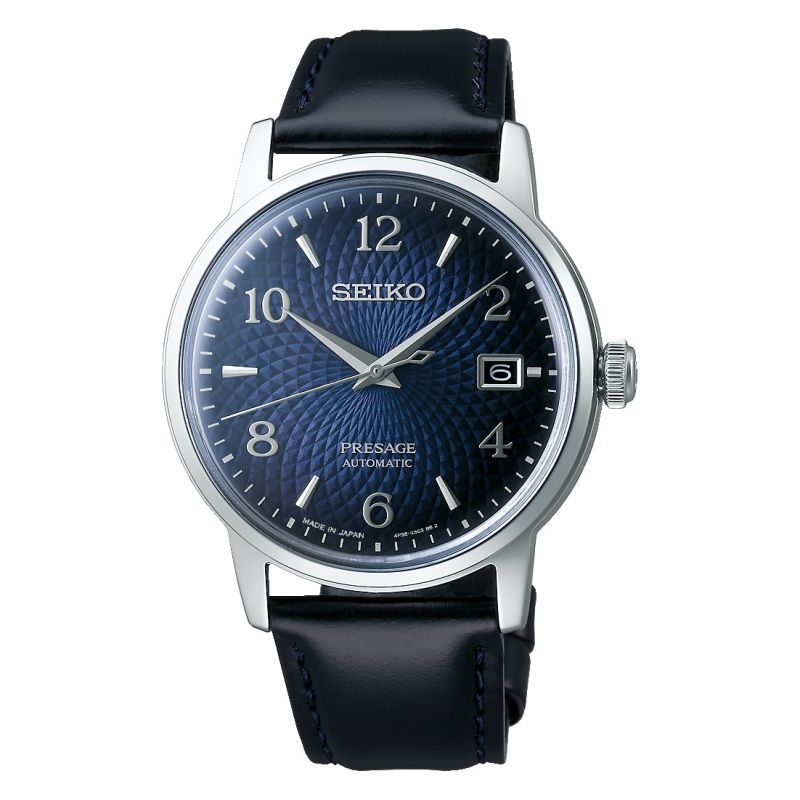 Seiko Presage Auto "Old Clock" Blue Dial Watch  SRPE43J1