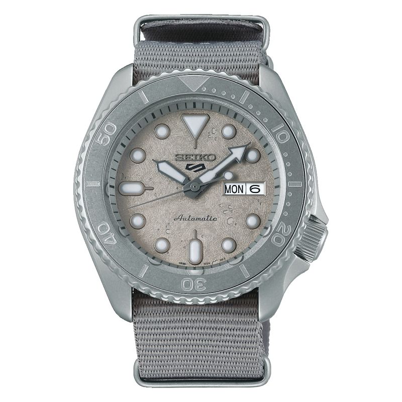 Seiko 5 Sports "Cement" Grey Strap Watch  SRPG61K1