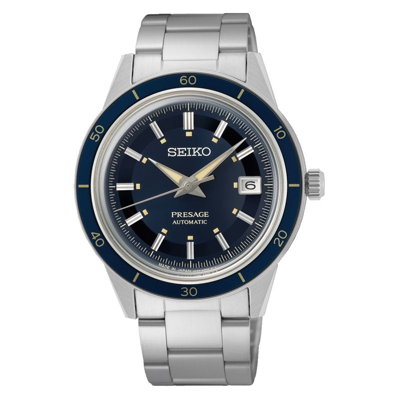 Seiko Presage 60s Style Blue Dial Bracelet Watch SRPG05J1