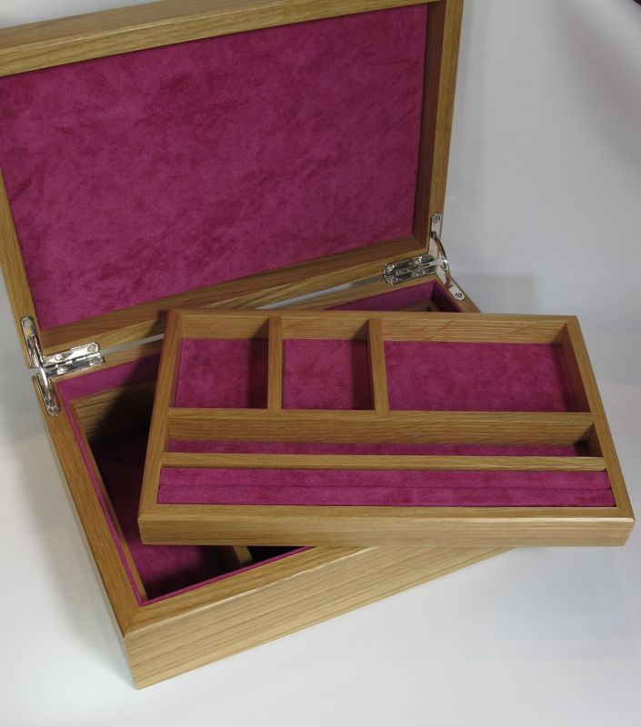 Ladies Oak/Olive Burr Wood Jewellery Box