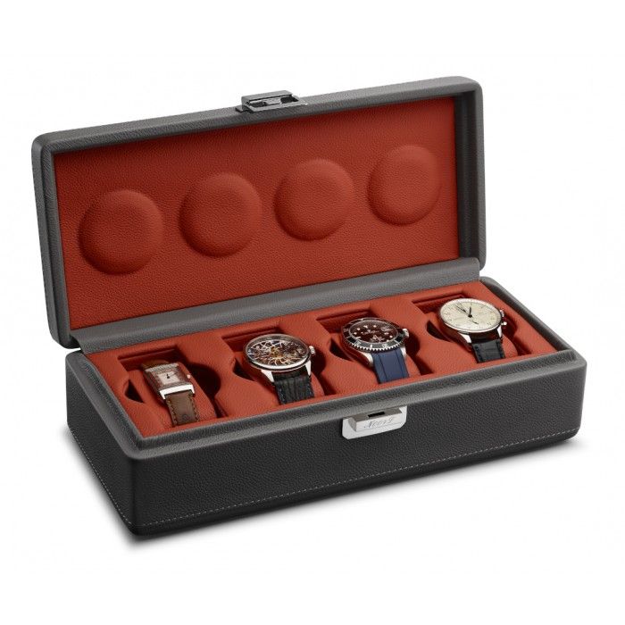 Grey & Orange Leather Watch Box