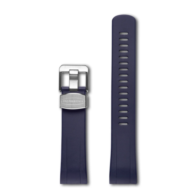Crafter Blue Curved End Rubber Strap for Seiko Turtle - Navy