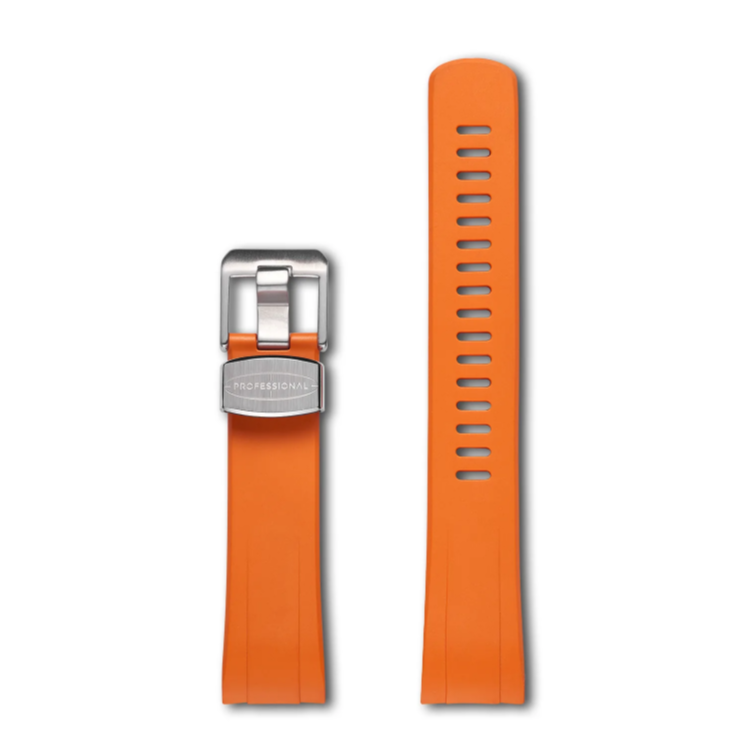 Crafter Blue Curved End Rubber Strap for Seiko Turtle - Orange