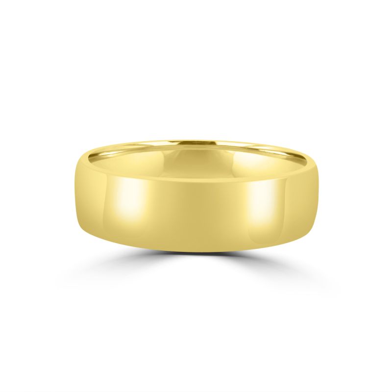 9ct Yellow Gold 6mm Gents Wedding Band